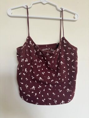 Y2K Aeropostale Seriously Soft Bungee Strap Cami Floral Crop Soft Girl Coquette